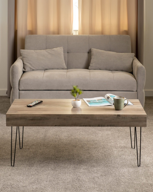 Troy Medium Oak Effect & Black Coffee Table