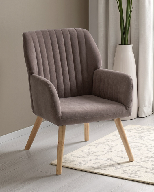 Jordan Brown Velvet Fabric Occasional Chair